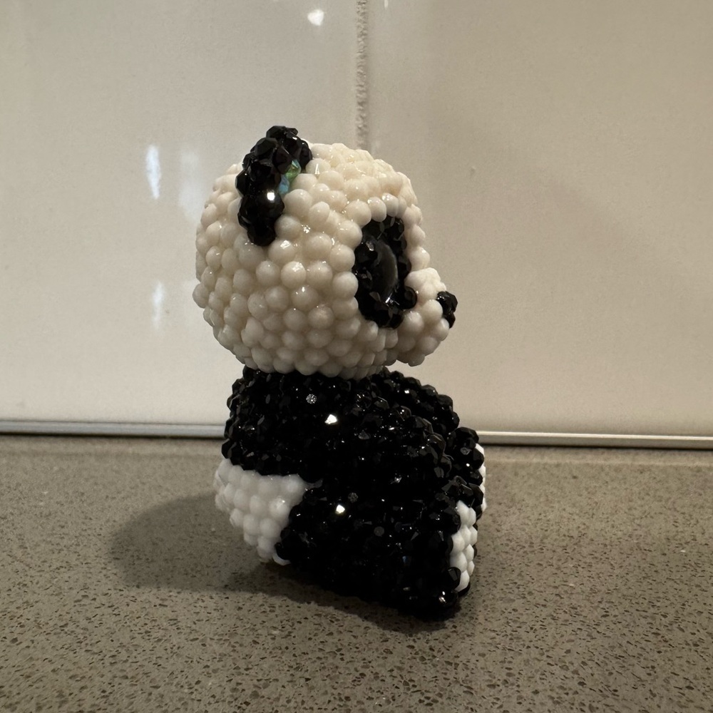 Hand rhinestoned | TY Panda Figurine | Custom - Picture 2 of 5